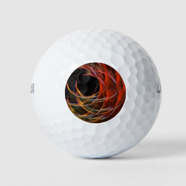 Balles De Golf Briser le Cercle Vortex de Feu Art Abstrait (Devant)