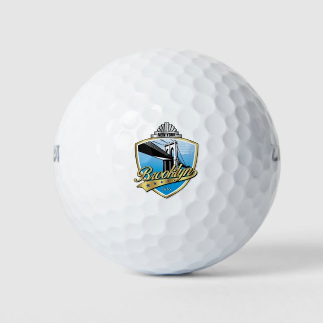 Balles De Golf Brooklyn Design Gold (Devant)