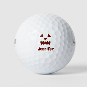 Balles De Golf Brown Halloween effrayant visage chute ajouter nom