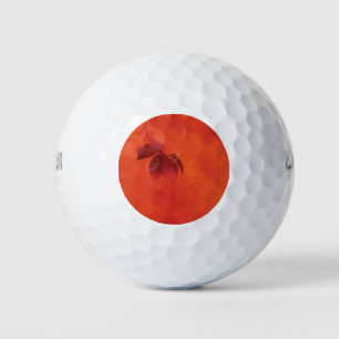 Balles De Golf Brûlé Orange Persimmon Feuilles Abtract Automne