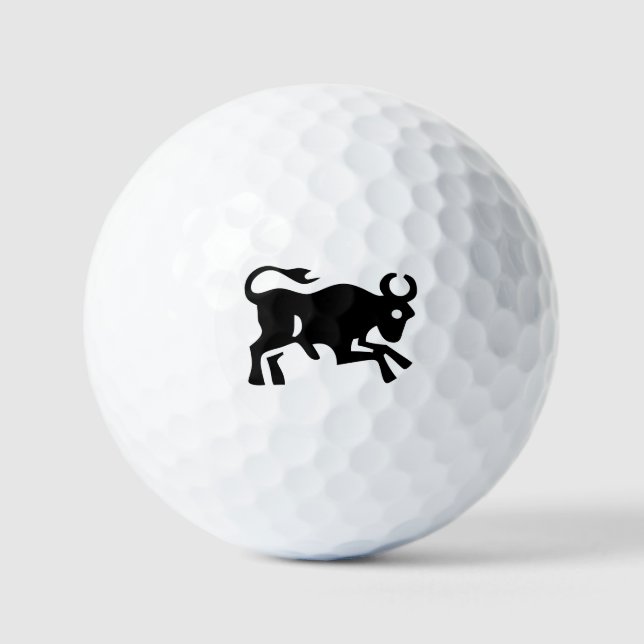 Balles De Golf Bullish Black taureau bovin agressif pointu (Recto)