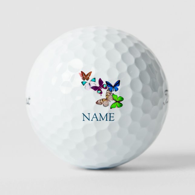 BALLES DE GOLF BUTTERFLITS EN VOL GOLF BALL NOM PERSONNALISÉ (Recto)