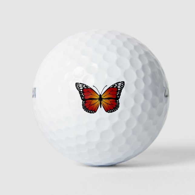 Balles De Golf Butterfly Monarch Abstract Artistic Line Art (Devant)