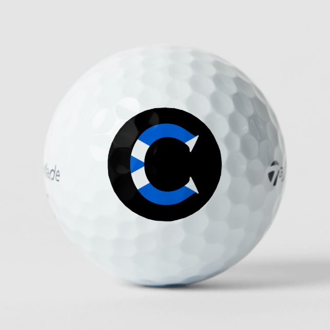 Balles De Golf C Monogramme superposé sur le drapeau écossais tmt (Recto)