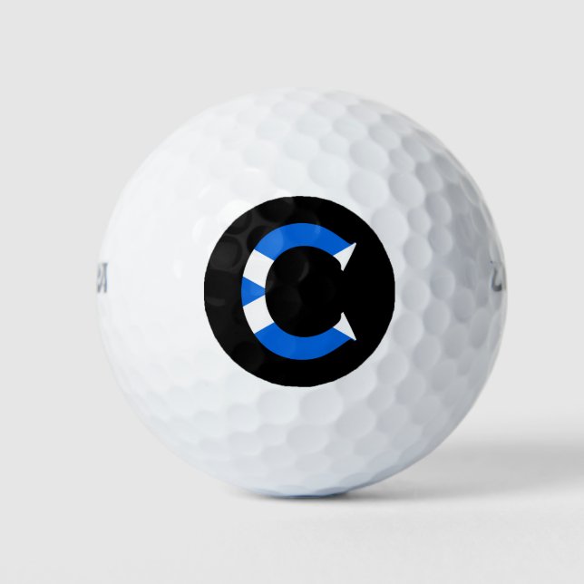 Balles De Golf C Monogramme superposé sur le drapeau écossais wu  (Devant)