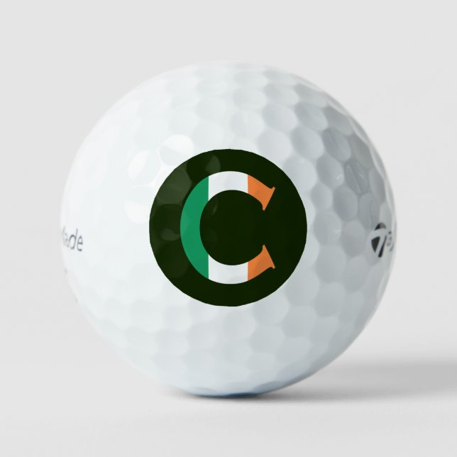 Balles De Golf C Monogramme superposé sur le drapeau irlandais tm (Recto)