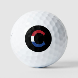 Balles De Golf C Monogramme superposé sur le drapeau NLD sur bk b