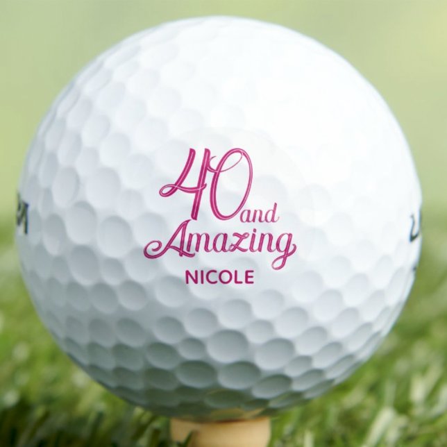 Balles De Golf Cadeau 40 ans pour fille Mémorabille Rose Chic (Créateur téléchargé)