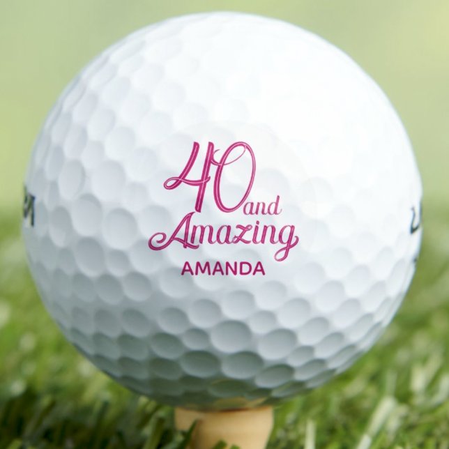 Balles De Golf Cadeau 40 ans pour sœur chic écriture rose (Créateur téléchargé)