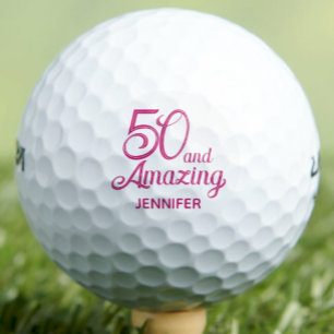 Balles De Golf Cadeau 50e anniversaire pour ami écriture rose élé