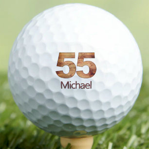 Balles De Golf Cadeau 55e anniversaire pour papa bois 55 nom pers