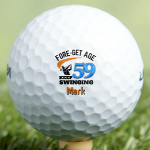 Balles De Golf Cadeau 59e anniversaire classique bleu souvenir