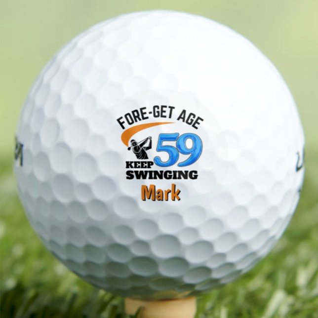 Balles De Golf Cadeau 59e anniversaire classique bleu souvenir (Créateur téléchargé)