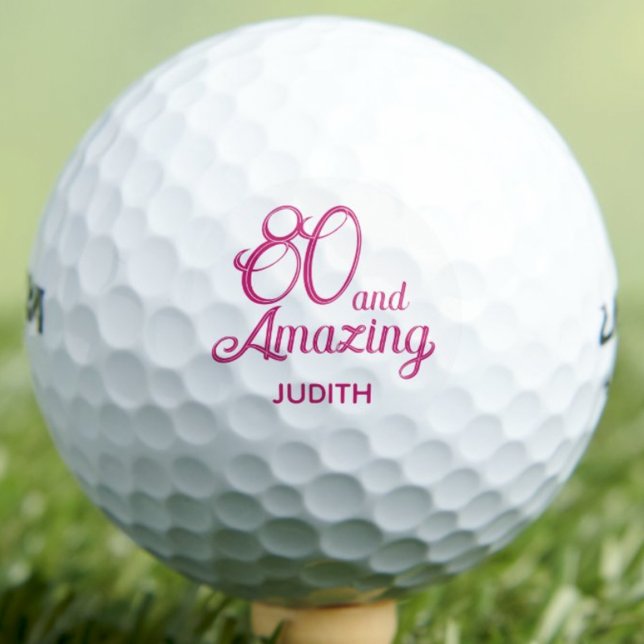Balles De Golf Cadeau d'anniversaire 80 ans pour amie Écriture ro (Créateur téléchargé)