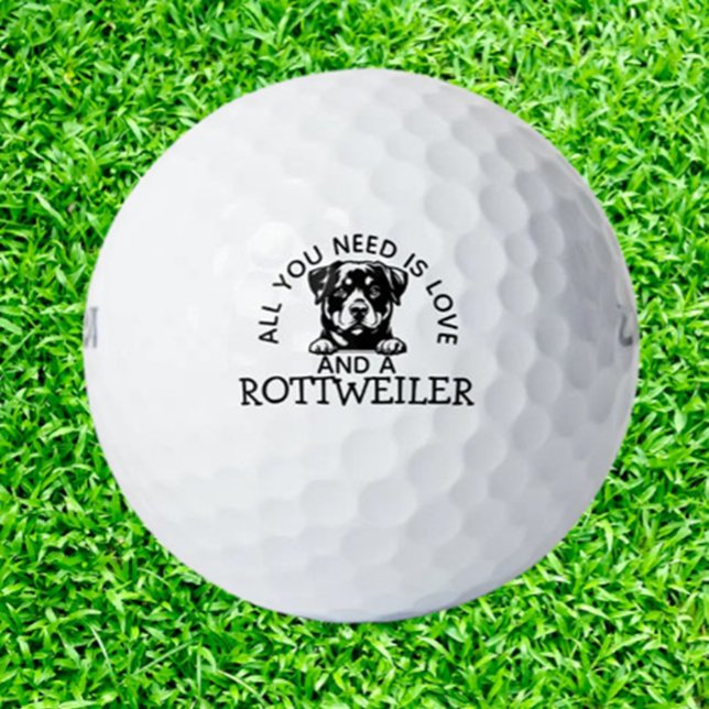 Balles De Golf Cadeau d'anniversaire pour Rottweiler (Surprise a Rottweiler lover with unique golf balls featuring adorable designs.)