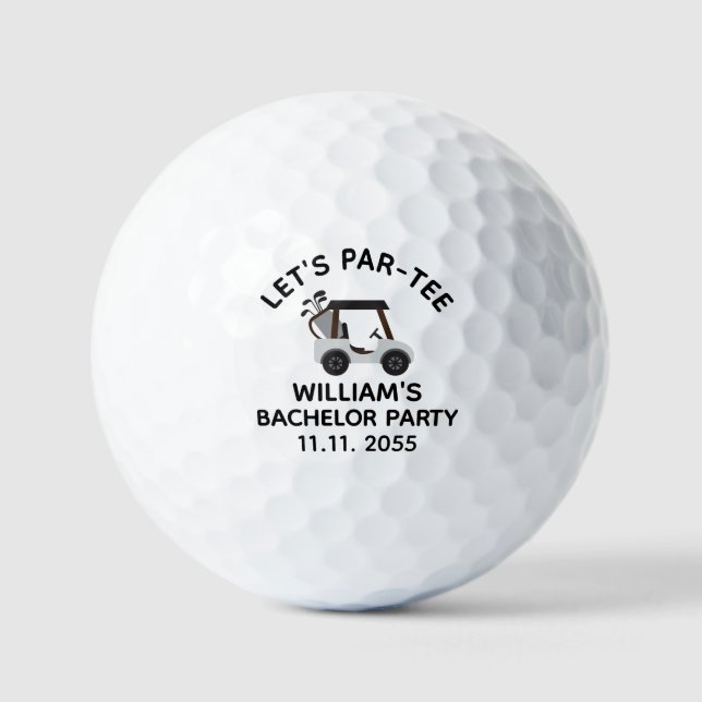 Balles De Golf Cadeau de Bachelor Party Let’s Par-Tee | Nom Perso (Recto)