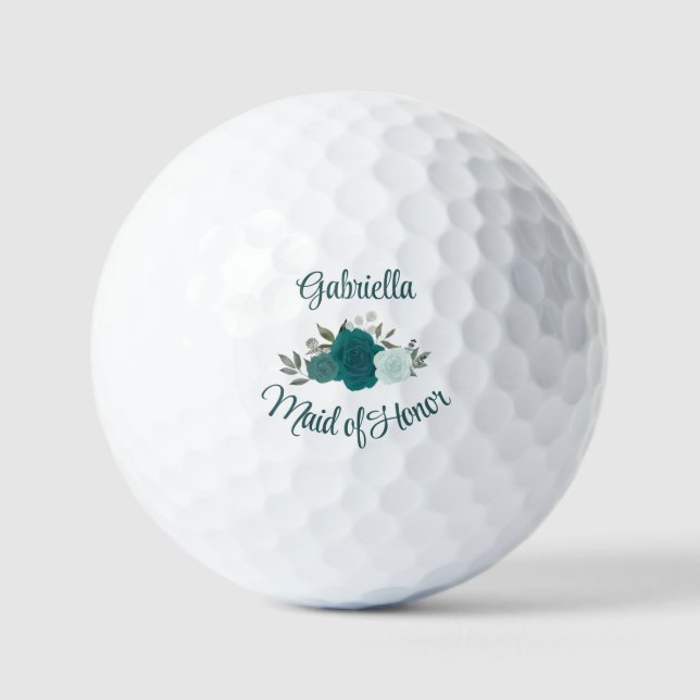 Balles De Golf Cadeau de demoiselle d'honneur Mariage Roses sarce (Recto)
