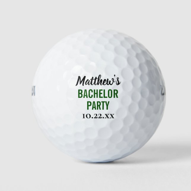 Balles De Golf Cadeau de fête de bachelor Typographie moderne (Devant)