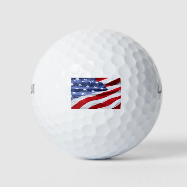 Balles De Golf Cadeau de golf Drapeau Américain (Devant)