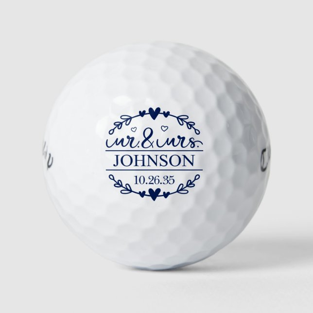 Balles De Golf Cadeau de mariage M. et Mme (Devant)