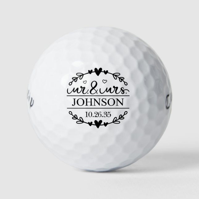 Balles De Golf Cadeau de mariage M. et Mme (Devant)