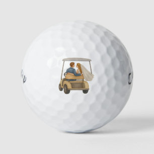 Balles De Golf Cadeau de mariage pour les mariés dans un chariot