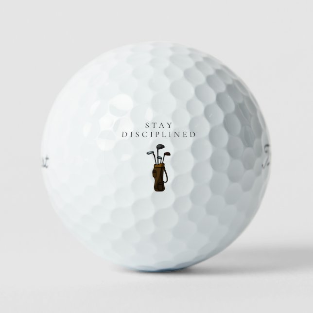Balles De Golf Cadeau de motivation 'Restez Discipliné'  (Recto)