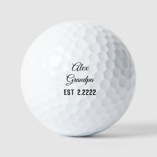 Balles De Golf Cadeau de nom de grand-père monogramme (Recto)
