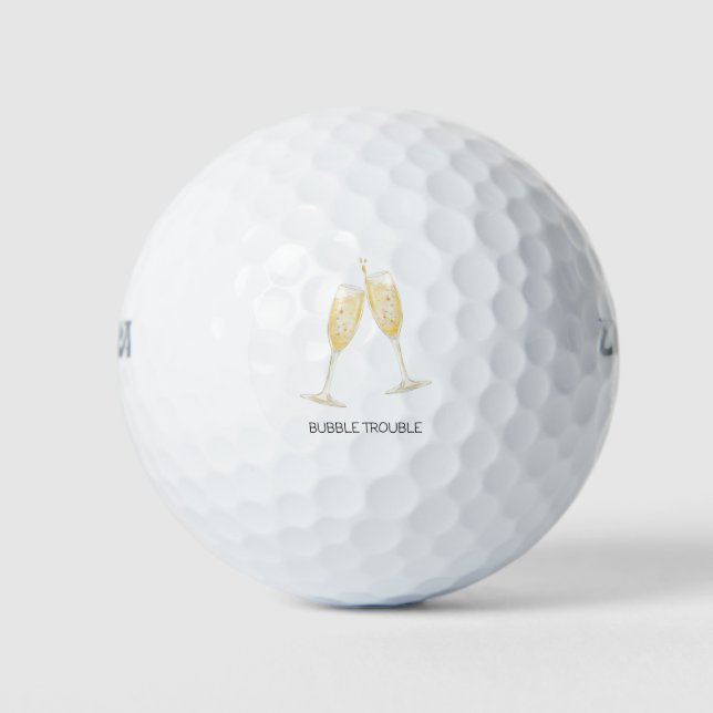 Balles De Golf Cadeau d'humour d'anniversaire 'Bubble Trouble' Fa (Devant)