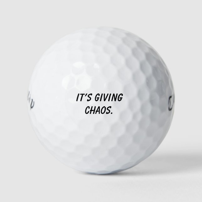 Balles De Golf Cadeau drôle 'C'est du chaos' pour s'amuser  (Devant)