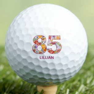 Balles De Golf Cadeau du 85e anniversaire - Nombre floral - 85 an