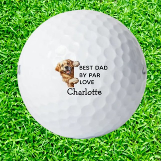 Balles De Golf Cadeau Labrador pour le meilleur papa  (Celebrate the best Labrador dad with custom golf balls—perfect birthday gift for dog lovers  )