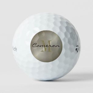 Balles De Golf Cadeau Personnalisé Lettre Initiale et Nom en Or s
