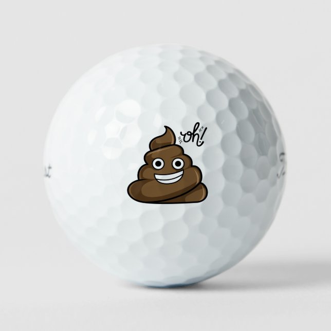 Balles De Golf Cadeau Poop (Recto)