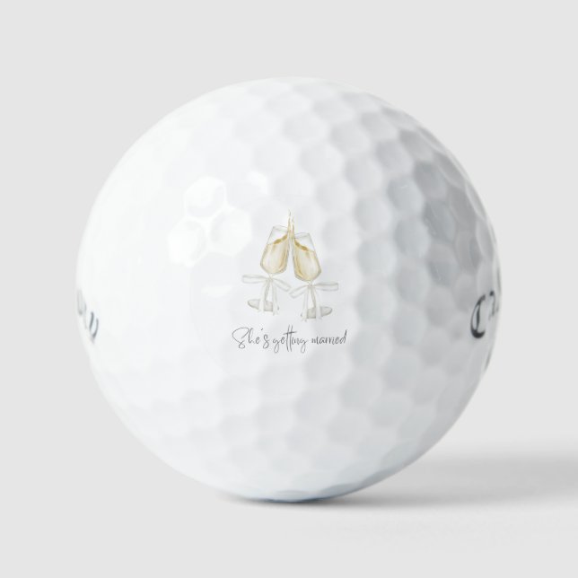 Balles De Golf Cadeau pour Future Mariée 'Elle Se Marie' Amusant  (Recto)