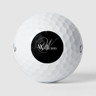 Balles De Golf Cadeau pour garçon d'honneur Noir Blanc Gris Monog