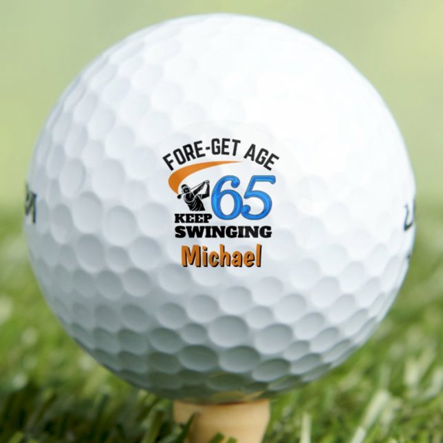 Balles De Golf Cadeau pour les 65 ans de Papa Cool Blue (Créateur téléchargé)