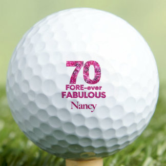 Balles De Golf Cadeau pour les 70 ans d'une amie Fleur rose Fabul
