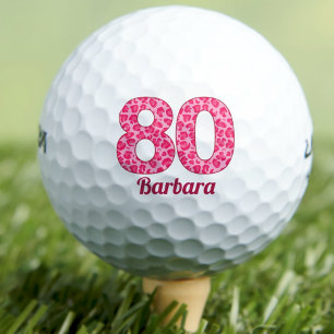 Balles De Golf Cadeau pour ses 80 ans Impression léopard rose per