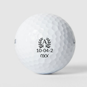 BALLES DE GOLF CADEAUX DE GARÇON D'HONNEUR MONOGRAMME ANNÉE DATE 
