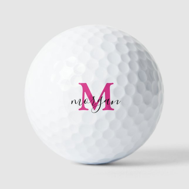 Balles De Golf Cadeaux de golf roses pour elle Femmes Initiale pe (Recto)