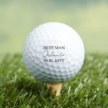 Balles De Golf Cadeaux de la fête de mariage Meilleur homme<br><div class="desc">Customiser les détails dans ce design 'BEST MAN' Ajouter la date de la célébration</div>