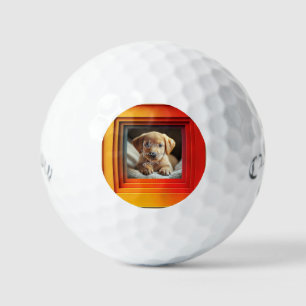 Balles De Golf Cadre dégradé Red Orange personnalisable