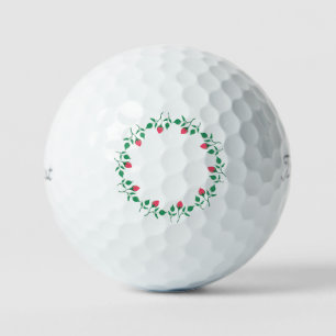 Balles De Golf Cadre rond fleuri avec fleurs roses