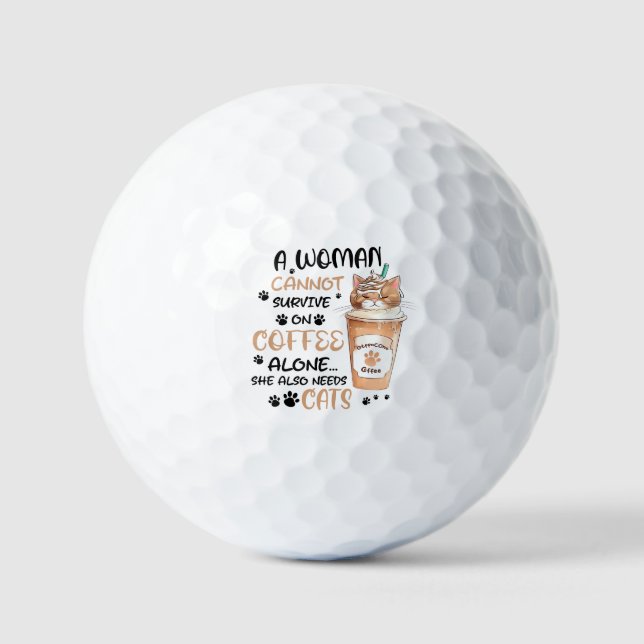Balles De Golf Café & Chats - Cute Kawaii Art (Recto)