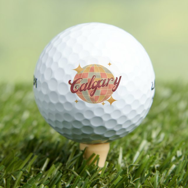 Balles De Golf Calgary City Alberta Canada golf retro (Créateur téléchargé)