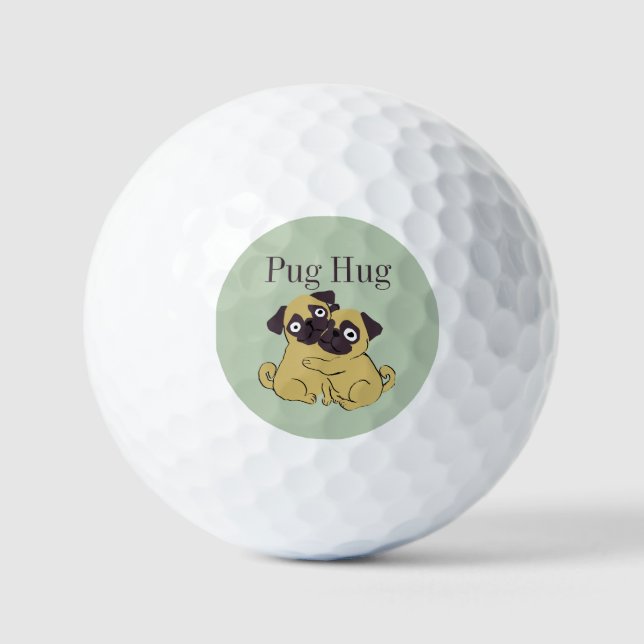 Balles De Golf Câlins de pug  (Recto)