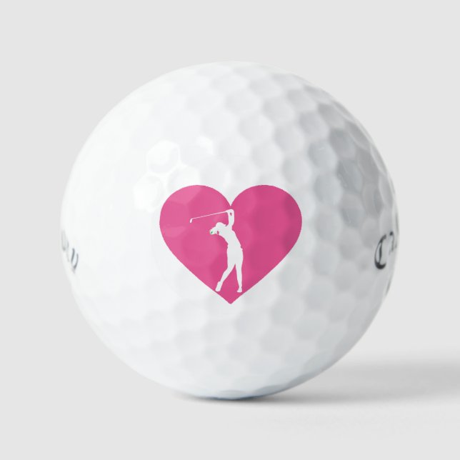 Balles de golf Callaway roses personnalisées | Dou (Recto)