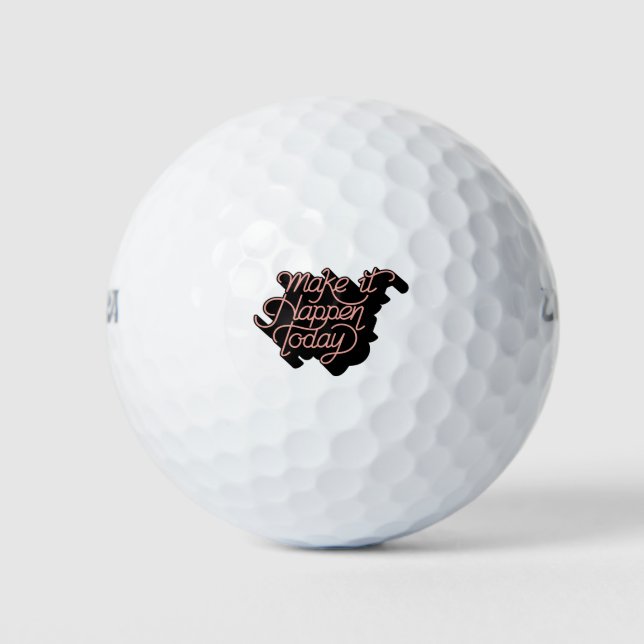 Balles De Golf Calligraphie autocollant faire que cela arrive auj (Devant)