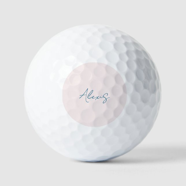Balles De Golf Calligraphie de nom Script Plain Simple Couleur Pa (Recto)